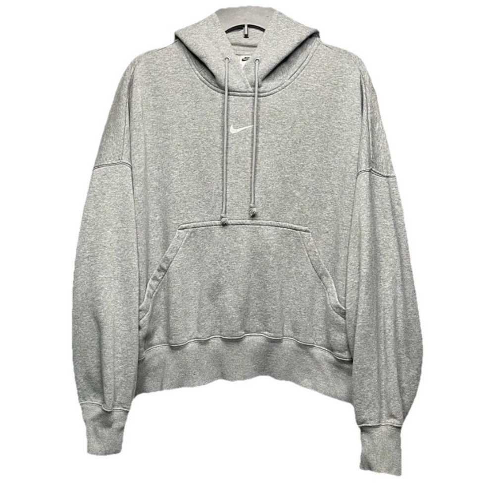 Nike Gray Pullover Hoodie with White Swoosh